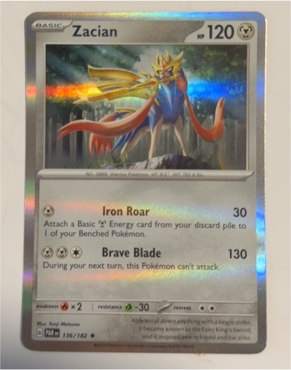 2021 Pokémon SV04: Paradox Rift #136 Zacian — front