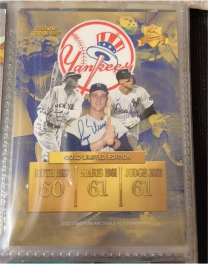 2022 Lightning Yankees Legends Gold Limited Edition Ruth Maris Judge — front