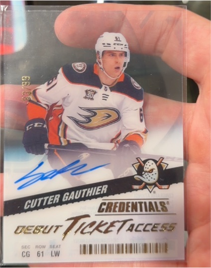 2024 Upper Deck Credentials Debut Ticket Access #127 Cutter Gauthier — front