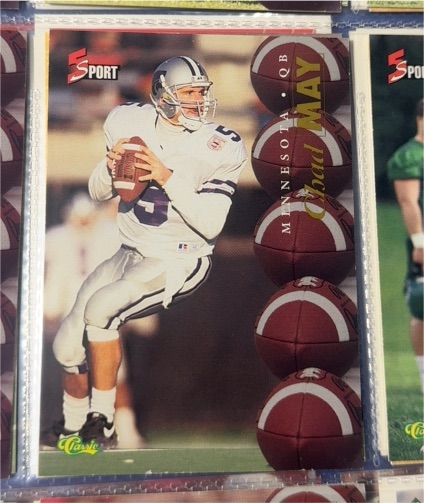 1995 Classic 5 Sport #89 Chad May Minnesota Vikings — front
