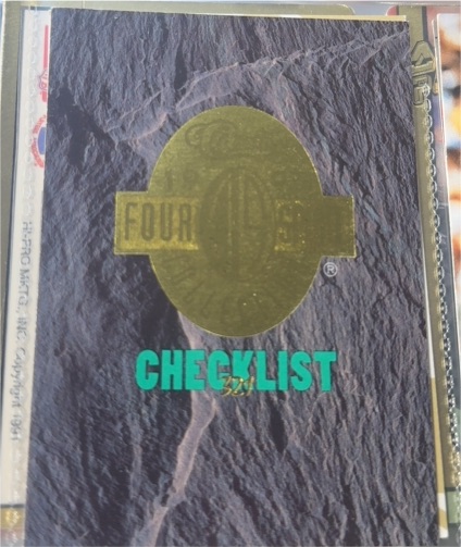 1993 Classic Four Sport #321 Checklist — front