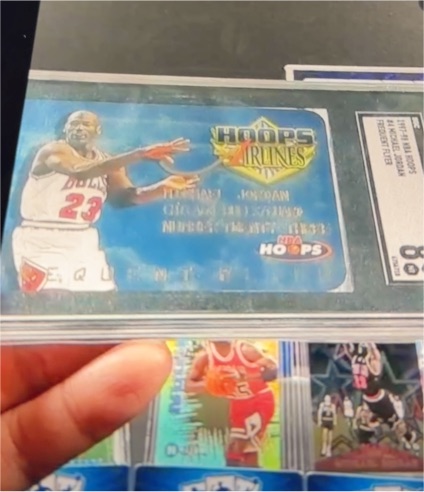 1991 NBA Hoops Airlines Frequent Flyer #4 Michael Jordan — front
