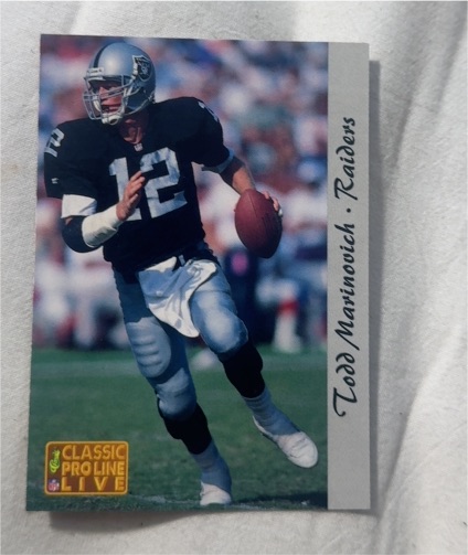 1993 Classic Pro Line Live #132 Todd Marinovich Raiders — front