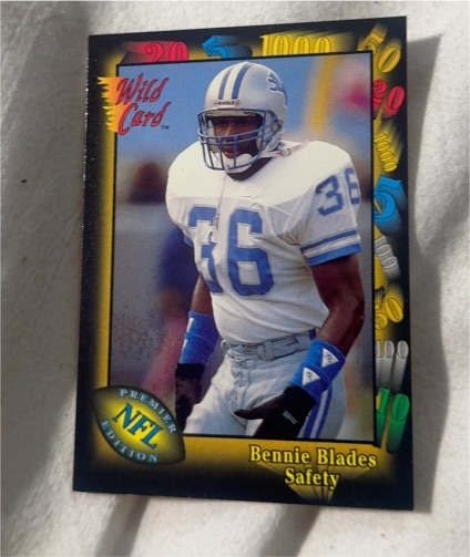 1991 Wild Card #90 Bennie Blades Detroit Lions — front