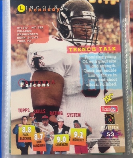 1995 Topps #53 Lincoln Kennedy — front