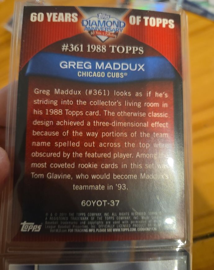 2011 Topps 60 Years of Topps #361 Greg Maddux — front