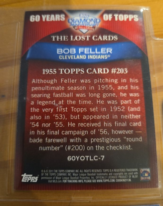 2020 Topps Update Series Decades Best 1950s Bob Feller #DB-7 — front