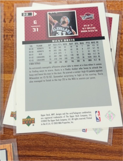2003 Upper Deck #31 Ricky Davis — front
