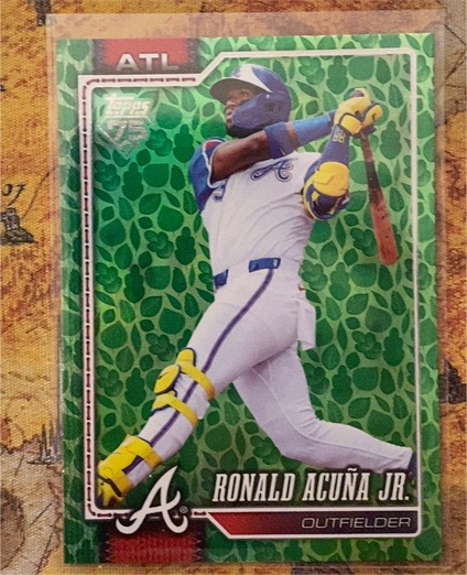 2026 Topps Series 1 #50 Ronald Acuña Jr. Green Easter Holiday Foil — front
