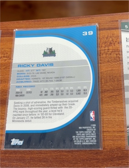 1999-00 Upper Deck #39 Ricky Davis — front