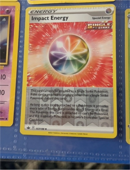 2021 Pokémon SWSH Chilling Reign #157 Impact Energy — front
