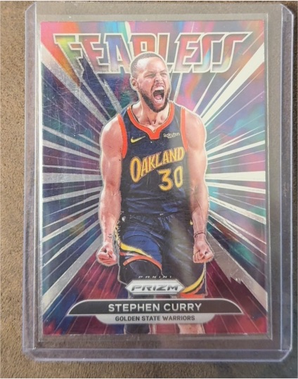 2022-23 Panini Prizm #15 Stephen Curry Fearless Silver Prizm — front