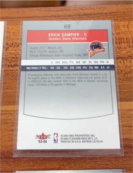 2003-04 Fleer #69 Erick Dampier — front
