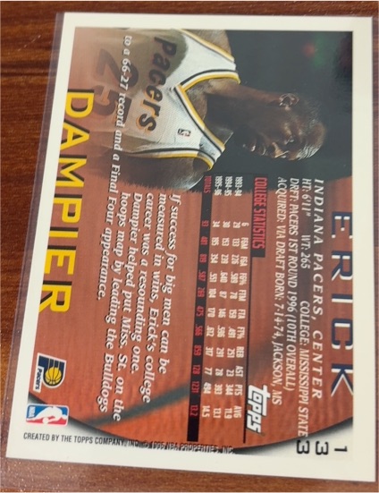 1996-97 Topps #133 Erick Dampier — front