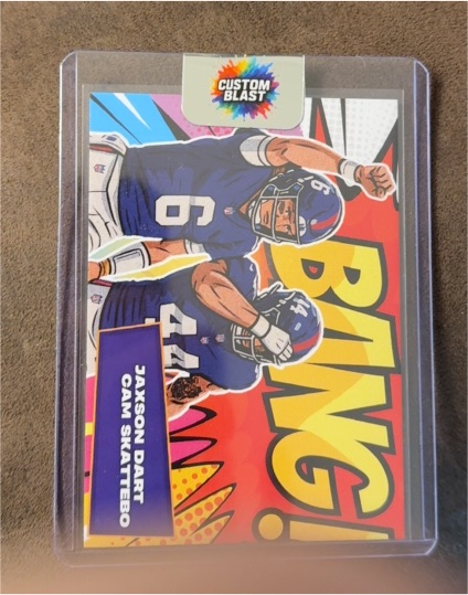 2024 Custom Blast Jaxson Dart and Cam Skattebo Bang Collectors Print — front