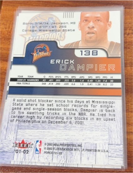 2001-02 Fleer #138 Erick Dampier — front