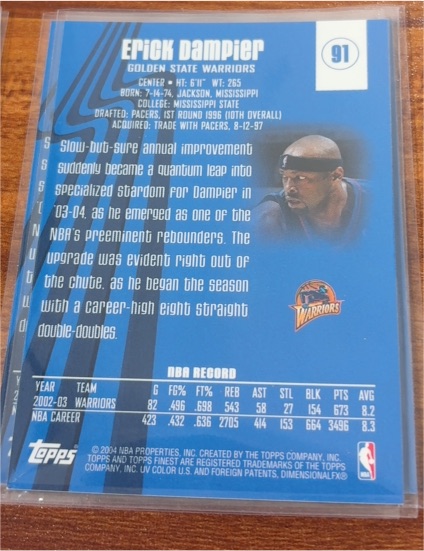 2003-04 Topps #91 Erick Dampier — front