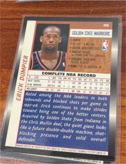 1998-99 Topps #98 Erick Dampier — front