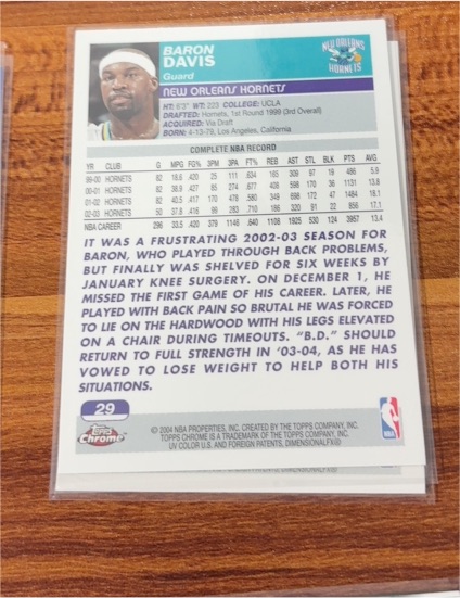 2003-04 Topps Chrome #29 Baron Davis — front