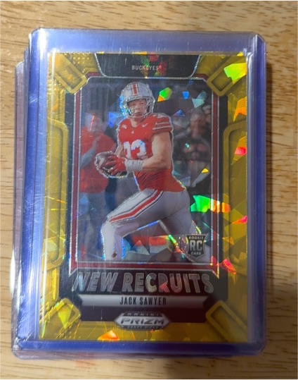 2025 Panini Prizm Draft Picks #4 Jack Sawyer New Recruits Gold Ice — front