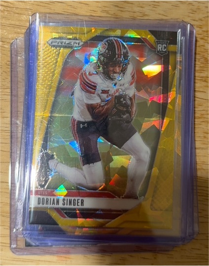 2025 Panini Prizm Draft Picks #168 Dorian Singer Gold Ice Prizm Rookie Card — front