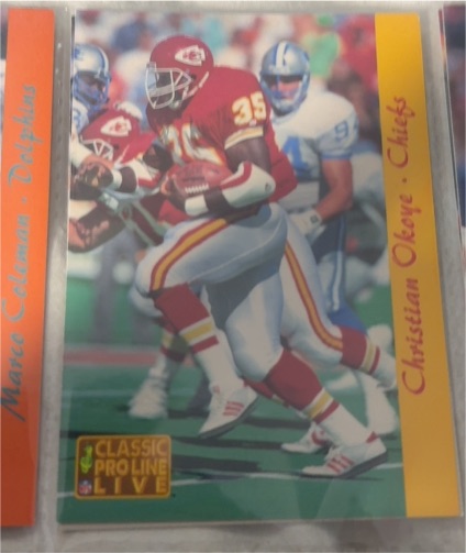 1993 Classic Pro Line Live #119 Christian Okoye — front