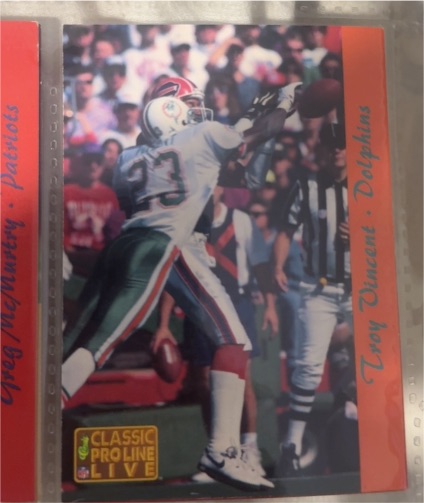 1993 Classic Pro Line Live #153 Troy Vincent — front