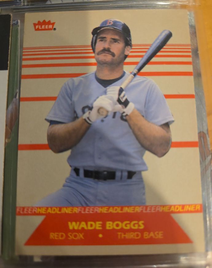 1987 Fleer Headliners #1 Wade Boggs Boston Red Sox — front