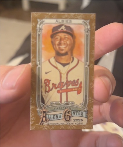 2025 Topps Allen & Ginter #56 Ozzie Albies Mini Gold Border — front