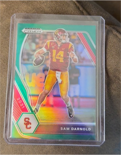 2021 Panini Prizm Draft Picks #29 Sam Darnold Green Prizm — front