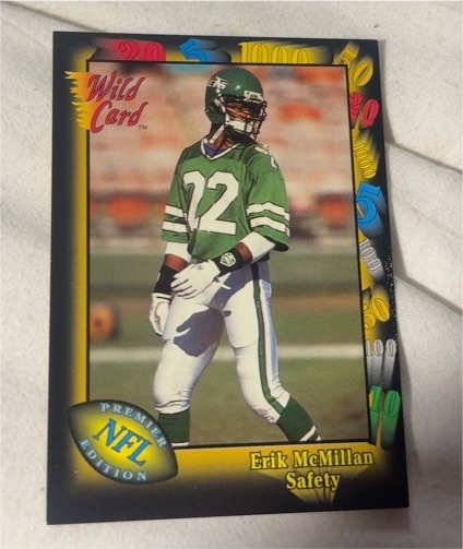 1991 Wild Card #149 Erik McMillan New York Jets — front