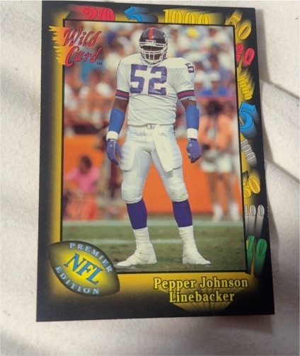 1991 Wild Card #146 Pepper Johnson — front