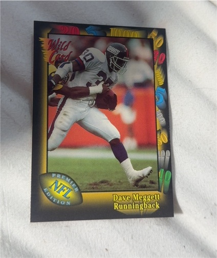 1991 Wild Card #142 Dave Meggett — front