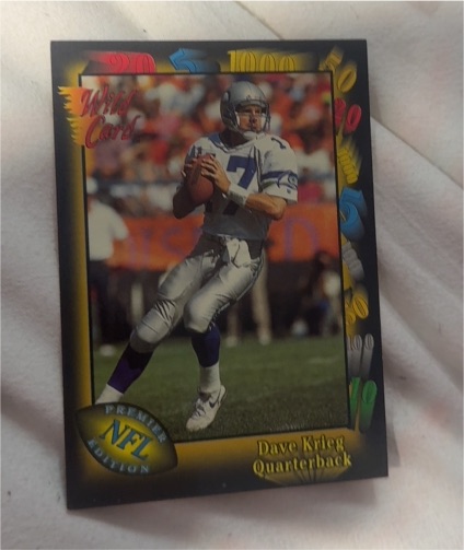 1991 Wild Card #8 Dave Krieg — front