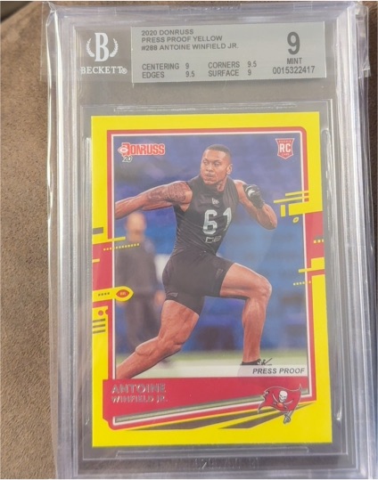 2020 Donruss #288 Antoine Winfield Jr. Press Proof Yellow — front