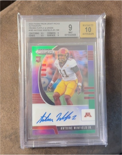 2020 Panini Prizm Draft Picks #182 Antoine Winfield Jr. Rookie Auto — front