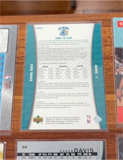 2002-03 Upper Deck #52 Baron Davis — front
