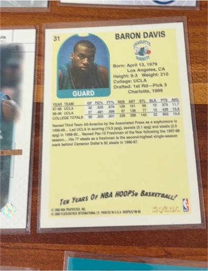 1992-93 Hoops #360 Baron Davis — front