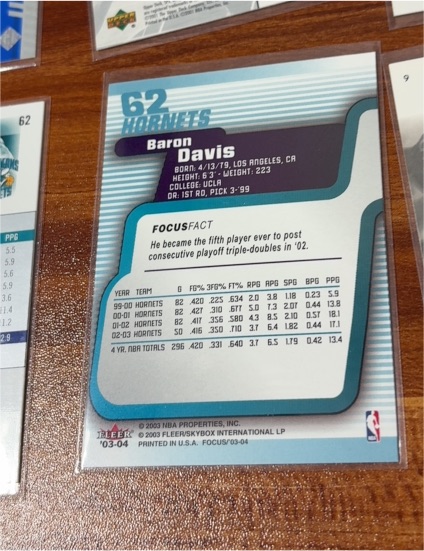 2003-04 Fleer Focus #62 Baron Davis — front