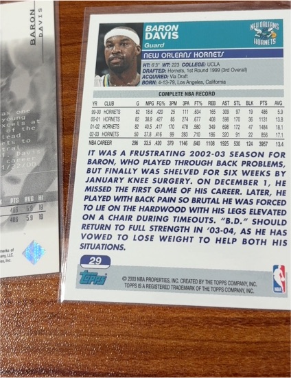 2003 Topps #29 Baron Davis — front
