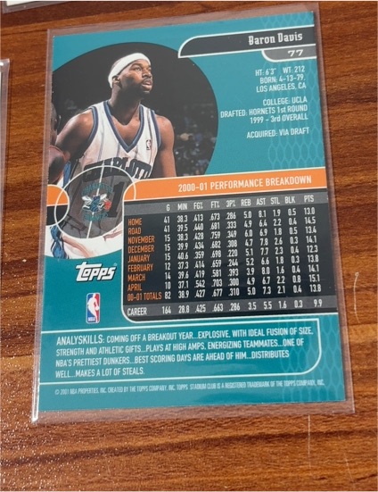 2000-01 Topps #77 Baron Davis — front