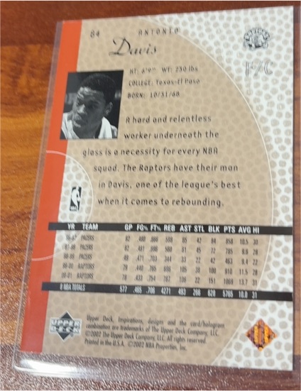 2001 Upper Deck #84 Antonio Davis — front