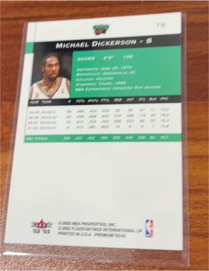 1999-00 Skybox NBA Hoops Decade #123 Michael Dickerson — front