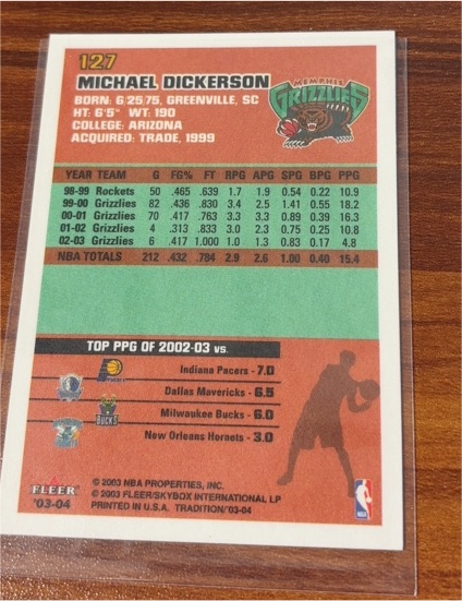 2003-04 Fleer Tradition #127 Michael Dickerson — front