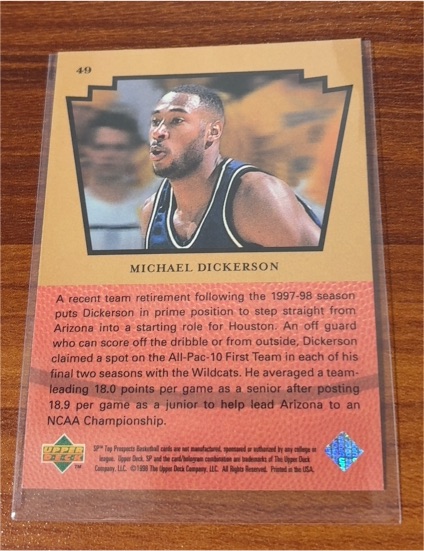 1998 Upper Deck SP Top Prospects #49 Michael Dickerson — front