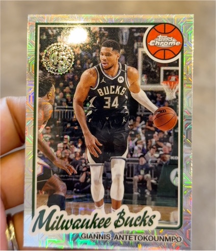 2025-26 Topps Chrome 45th Anniversary Mojo #TC-GA Giannis Antetokounmpo — front