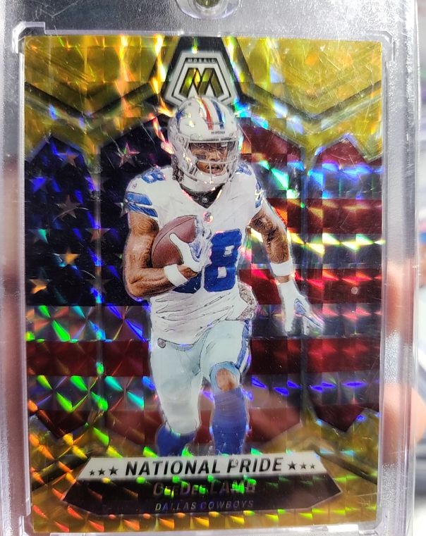 2024 Panini Mosaic #262 CeeDee Lamb National Pride Yellow Reactive Mosaic — front