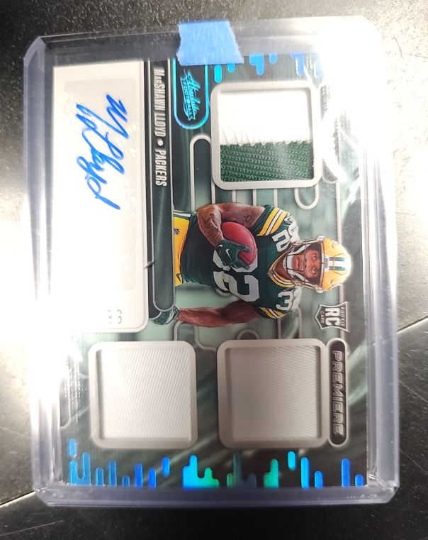 2024 Panini Absolute Football #RPM-MLD MarShawn Lloyd Rookie Premiere Triple Patch Auto — front