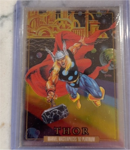 2024 Skybox Marvel Masterpieces '92 Platinum #92 Thor — front