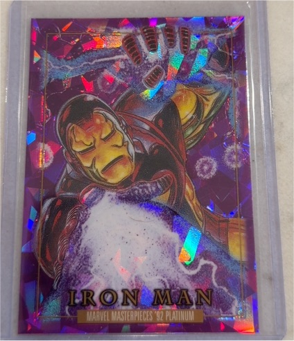 2024 SkyBox Marvel Masterpieces '92 Platinum #38 Iron Man — front